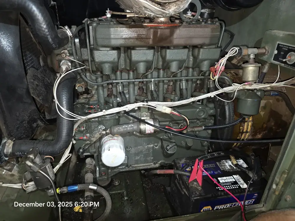 Diesel engine under repair